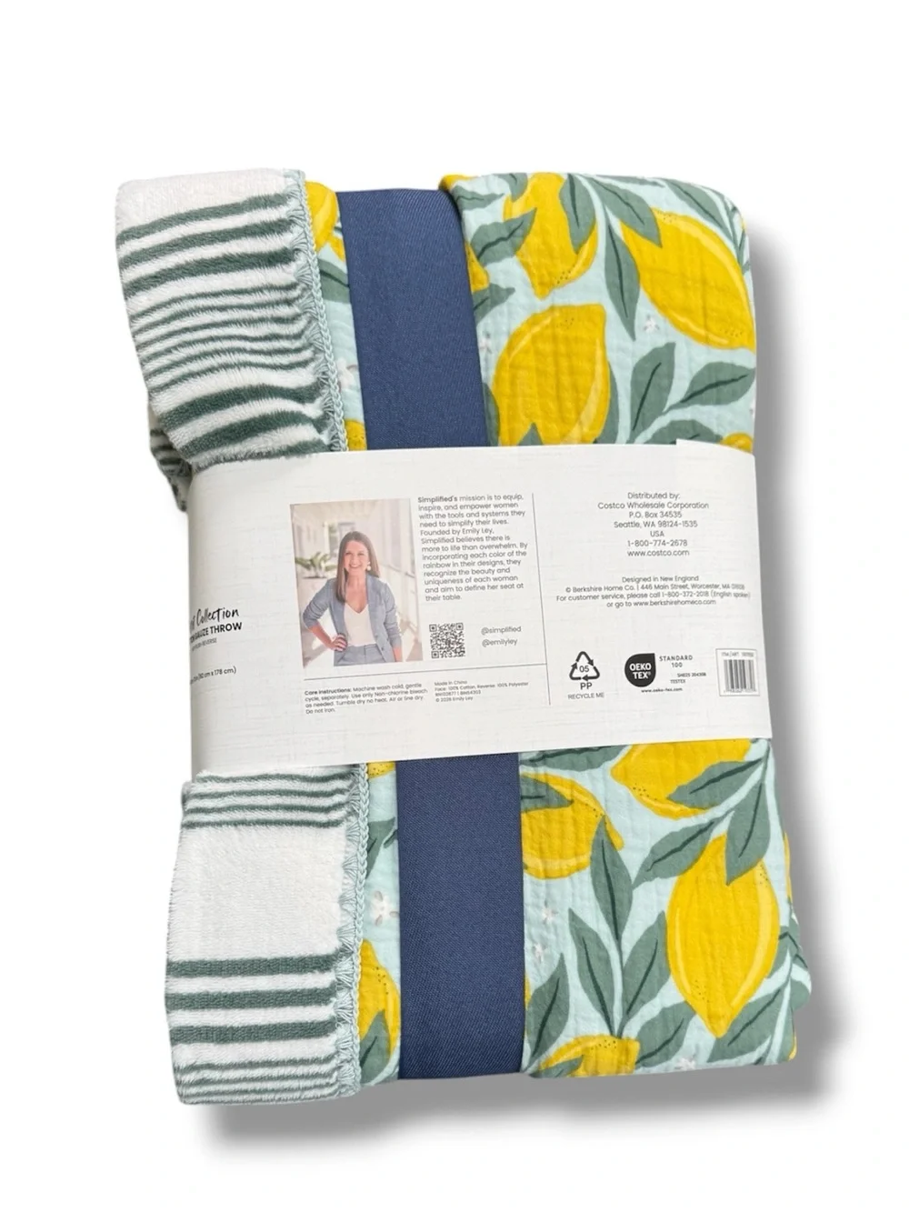 Artist Collection Cotton Gauze Throw - Yellow Lemon Print 60”x70”